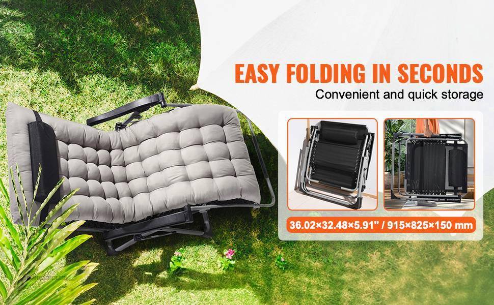 Adjustable Anti Gravity Chair with Cushion Footrest and Cupholder