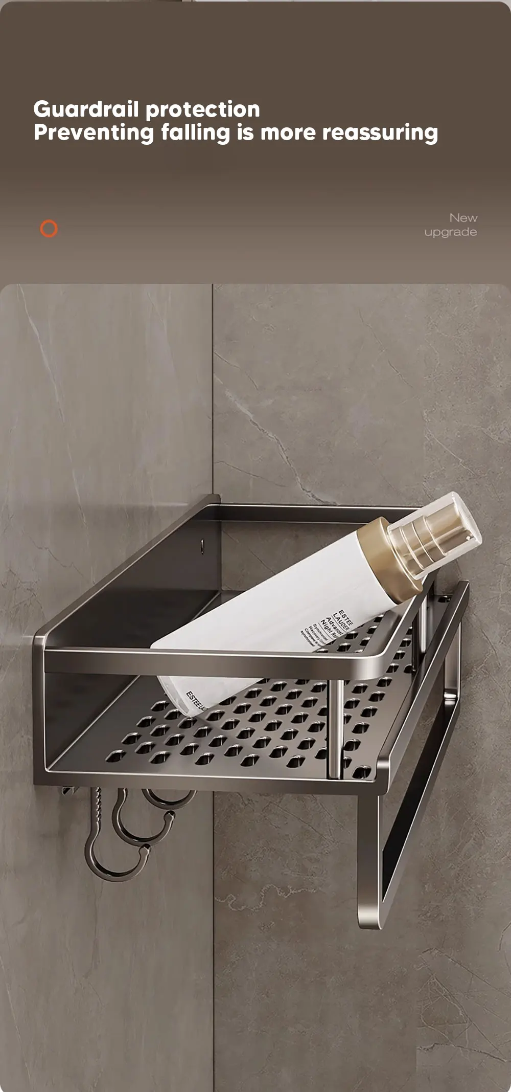 Aluminum Shower Organiser Bathroom Shelf Without Drilling Gray Wall Toilet Storage Shelf Shampoo Holder Bathroom Accessories Aluminum Shower Organiser Bathroom Shelf Without Drilling Gray Wall Toilet Storage Shelf Shampoo Holder Bathroom Accessories