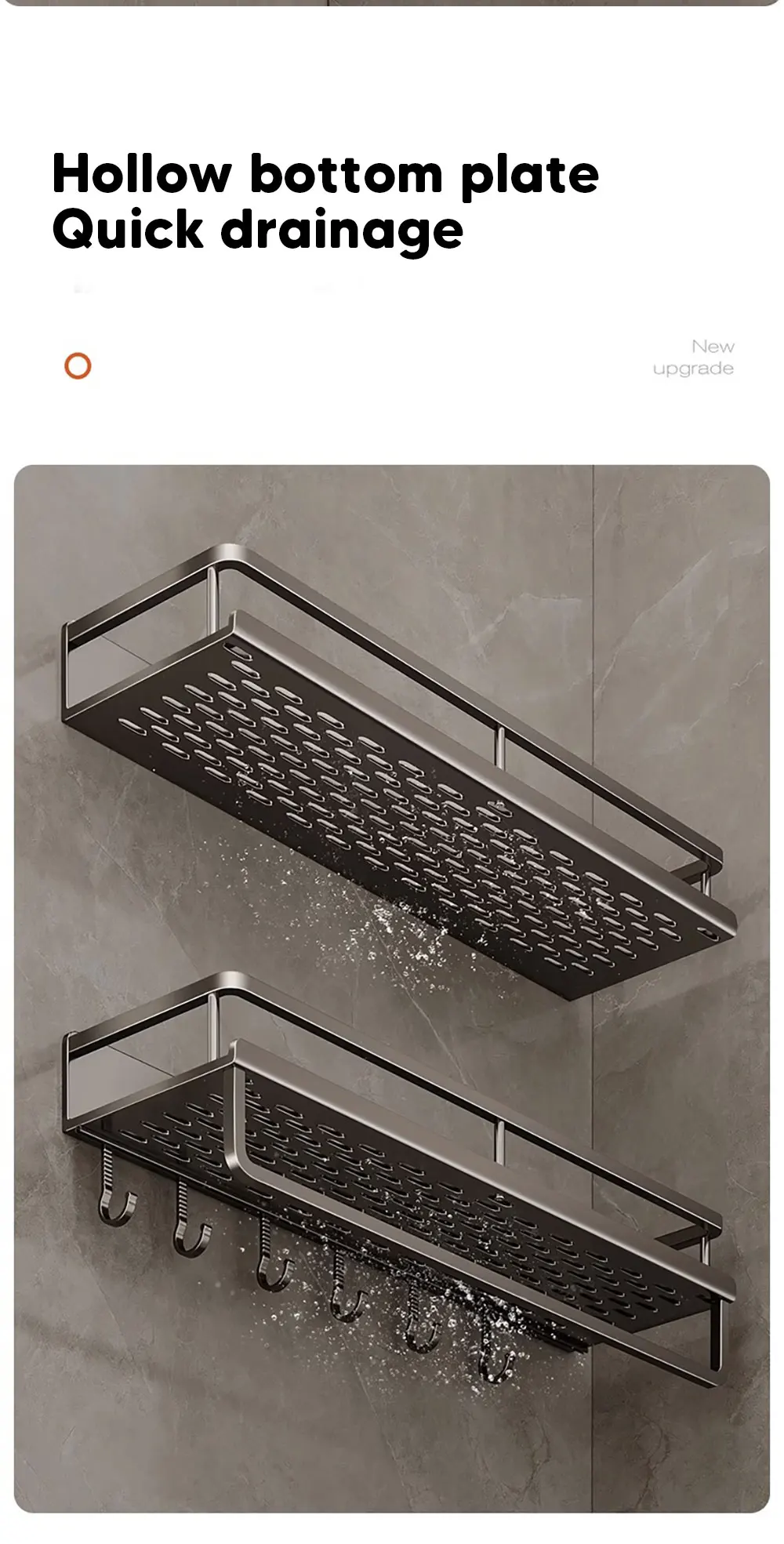 Aluminum Shower Organiser Bathroom Shelf Without Drilling Gray Wall Toilet Storage Shelf Shampoo Holder Bathroom Accessories Aluminum Shower Organiser Bathroom Shelf Without Drilling Gray Wall Toilet Storage Shelf Shampoo Holder Bathroom Accessories