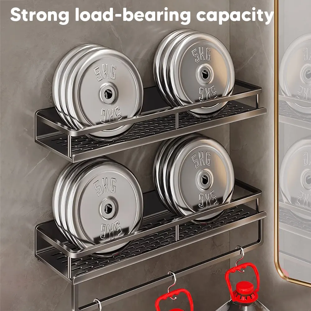 Aluminum Shower Organiser Bathroom Shelf Without Drilling Gray Wall Toilet Storage Shelf Shampoo Holder Bathroom Accessories Aluminum Shower Organiser Bathroom Shelf Without Drilling Gray Wall Toilet Storage Shelf Shampoo Holder Bathroom Accessories