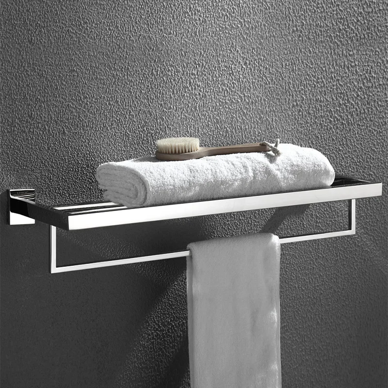 Chrome Polished Bathroom Hardware Mirror Chrome Polished Towel Rack Toilet Paper Holder Towel Bar Hook Bathroom Accessories