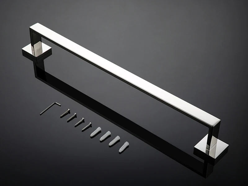 Chrome Polished Bathroom Hardware Mirror Chrome Polished Towel Rack Toilet Paper Holder Towel Bar Hook Bathroom Accessories