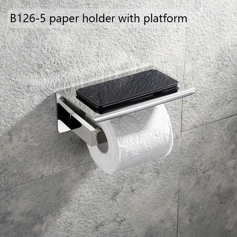 Chrome Polished Bathroom Hardware Mirror Chrome Polished Towel Rack Toilet Paper Holder Towel Bar Hook Bathroom Accessories