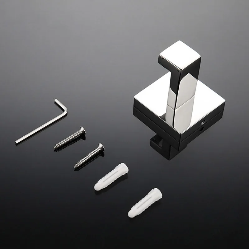 Chrome Polished Bathroom Hardware Mirror Chrome Polished Towel Rack Toilet Paper Holder Towel Bar Hook Bathroom Accessories