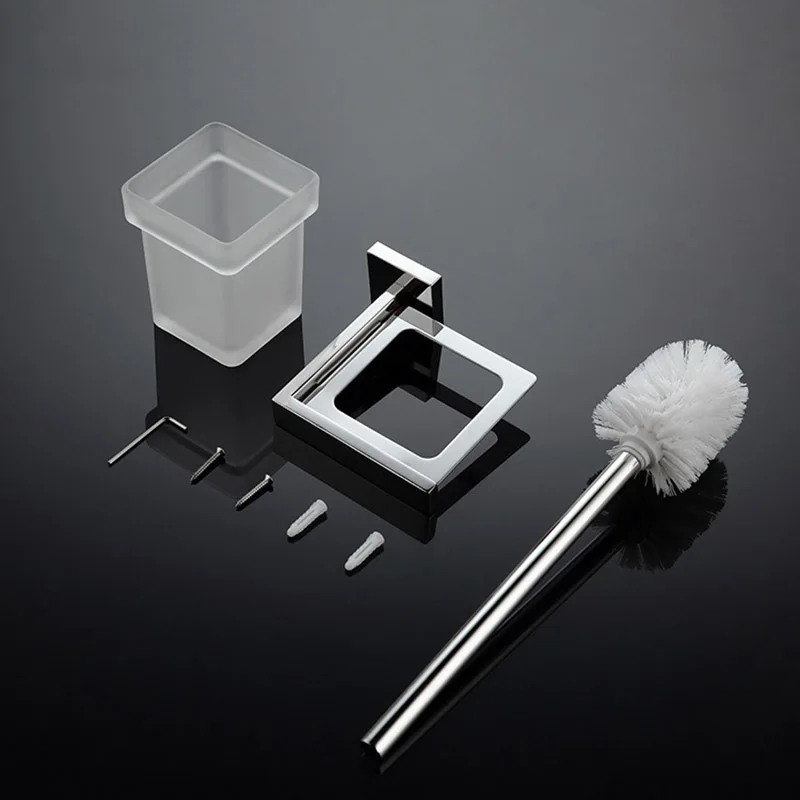 Chrome Polished Bathroom Hardware Mirror Chrome Polished Towel Rack Toilet Paper Holder Towel Bar Hook Bathroom Accessories