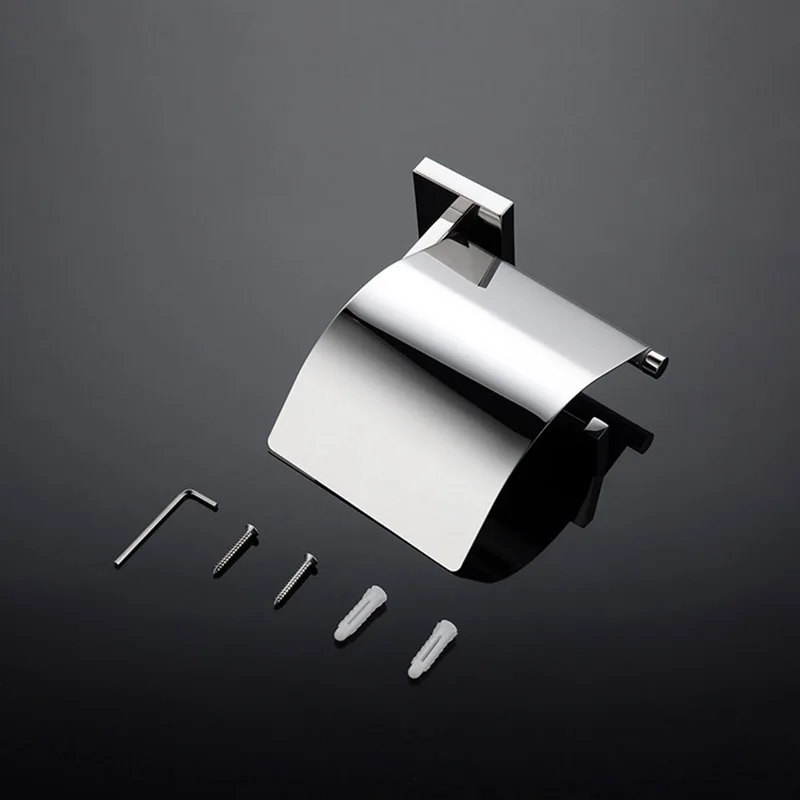 Chrome Polished Bathroom Hardware Mirror Chrome Polished Towel Rack Toilet Paper Holder Towel Bar Hook Bathroom Accessories