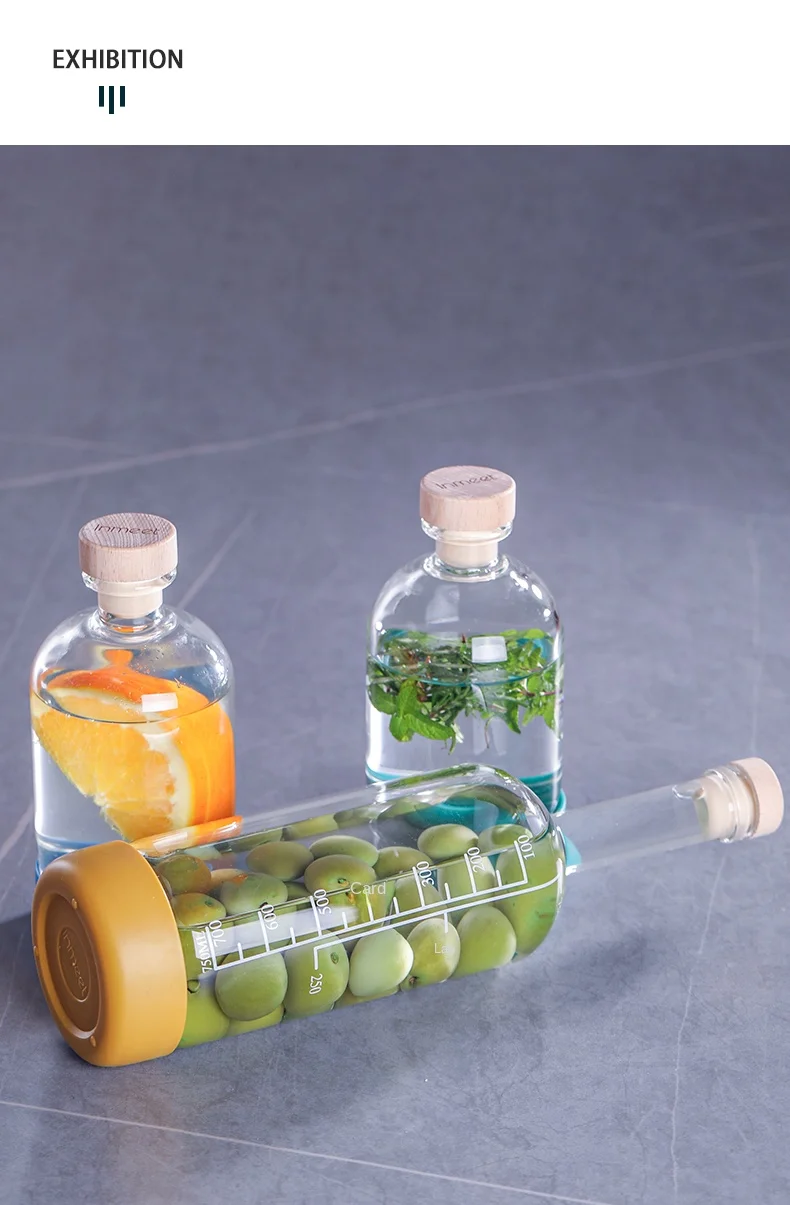 Colorful With Bottomed Juice Drinks Soaking Wine Bottles
