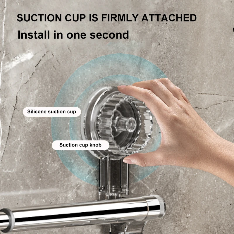Double Layer 56-94cm Suction Cup Wall Mounted Towel Rack Double Layer 56-94cm Suction Cup Wall Mounted Towel Rack