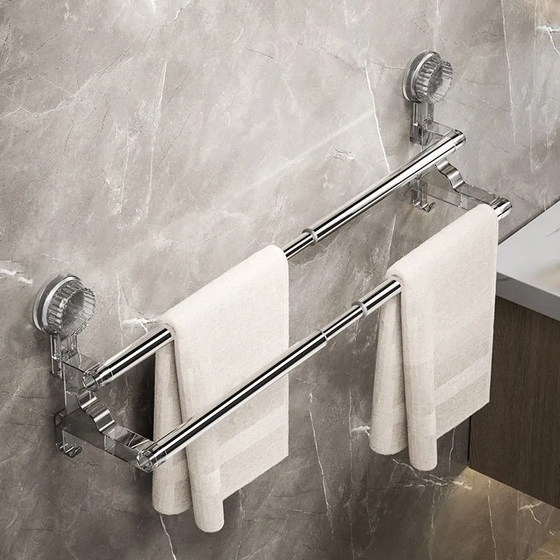 Double Layer 56-94cm Suction Cup Wall Mounted Towel Rack Double Layer 56-94cm Suction Cup Wall Mounted Towel Rack