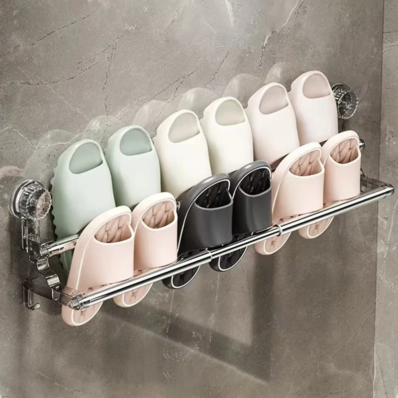 Double Layer 56-94cm Suction Cup Wall Mounted Towel Rack Double Layer 56-94cm Suction Cup Wall Mounted Towel Rack