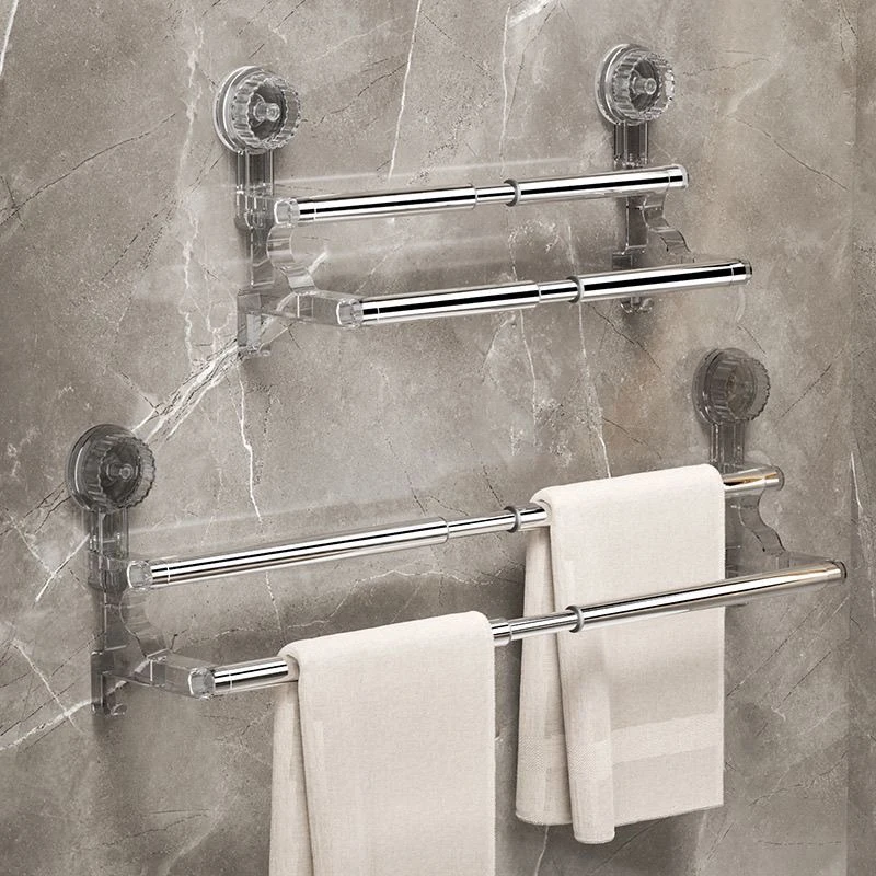 Double Layer 56-94cm Suction Cup Wall Mounted Towel Rack Double Layer 56-94cm Suction Cup Wall Mounted Towel Rack