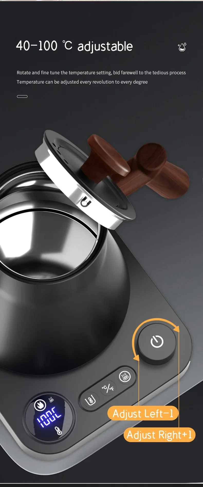 Electric Gooseneck Kettle 900ML Hand Brew Coffee Pot Smart Teapot Temperature Control Pot Rapid Heating Kettle 110v/220v