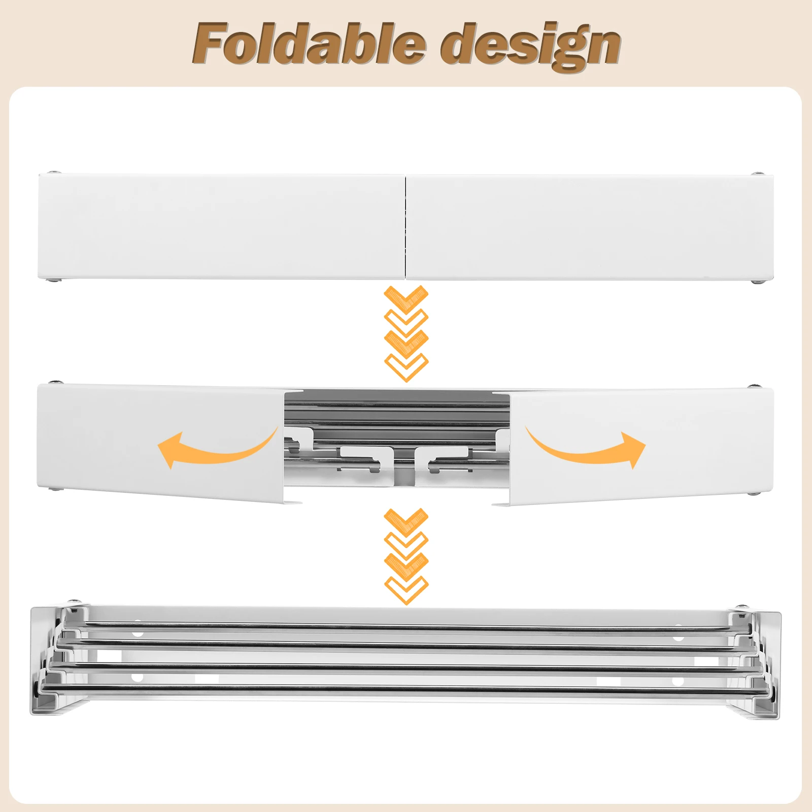 Folding Clothes Drying Rack Wall-Mounted Stainless Steel Laundry Hanger Space Saving For Indoor Balcony Drying Clothe Towel Rack