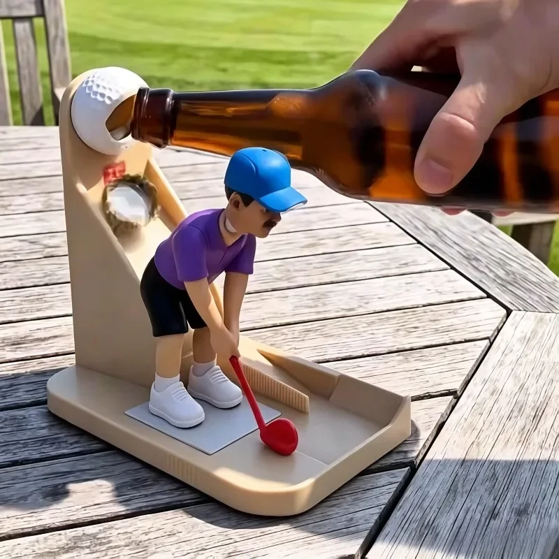 Golf Player Bottle Opener Bottles Cap Launcher Camping Kitchen Party Supplies Bar Drinking Fun Tool Kitchen Accessories