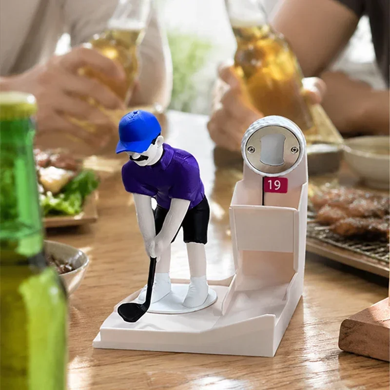 Golf Player Bottle Opener Bottles Cap Launcher Camping Kitchen Party Supplies Bar Drinking Fun Tool Kitchen Accessories