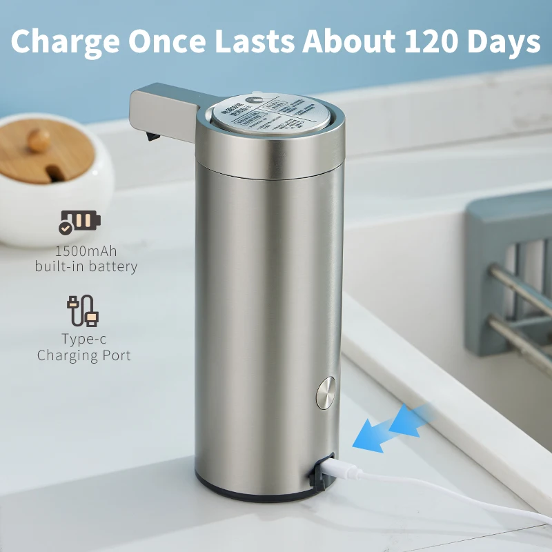 Kitchen Soap Machine Automatic Sensor Out of Hand Sanitizer Smart Electric Body Wash Soap Dispenser 304 Stainless Steel Kitchen Soap Machine Automatic Sensor Out of Hand Sanitizer Smart Electric Body Wash Soap Dispenser 304 Stainless Steel