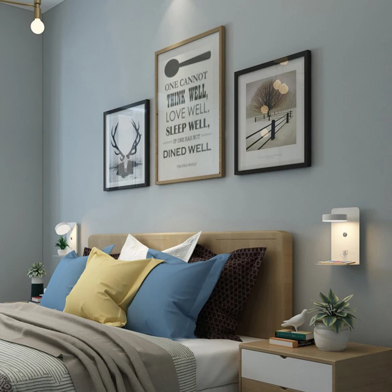 LED Wall Light Interior  Mobile Phone Charging USB Wall Lamps With Switch Bedroom Bedside Reading Lights Decoration Living Room