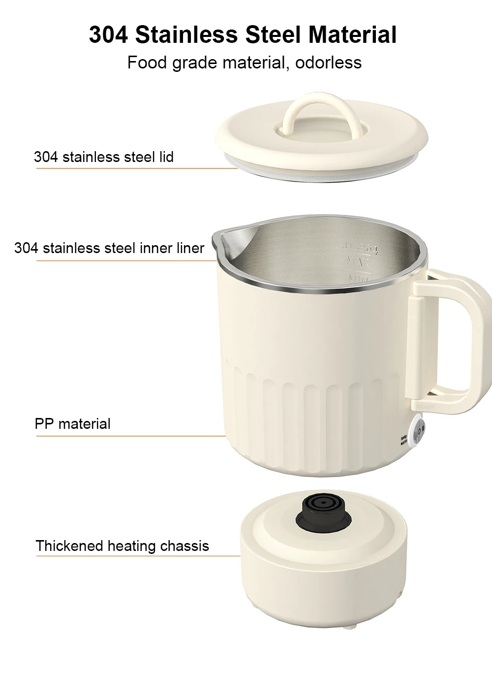 Mini Folding Electric Kettle 1000ML Portable Water Heater Travel Electric Kettle Collapsible Home Kettle Electric boiling pot