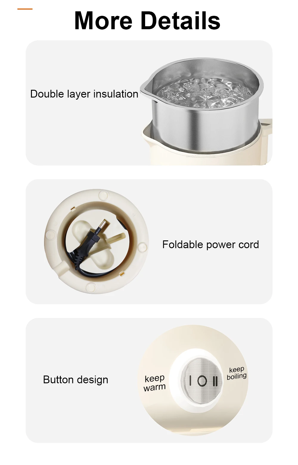Mini Folding Electric Kettle 1000ML Portable Water Heater Travel Electric Kettle Collapsible Home Kettle Electric boiling pot