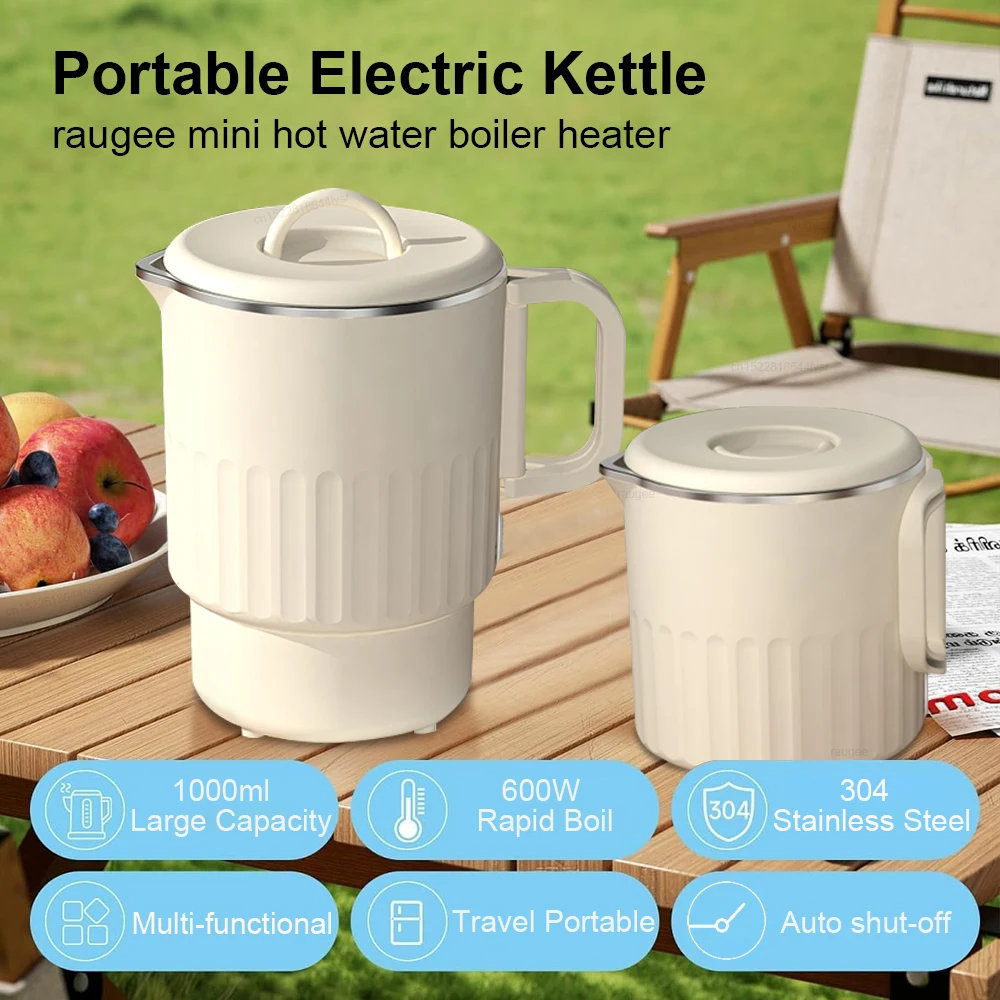 Mini Folding Electric Kettle 1000ML Portable Water Heater Travel Electric Kettle Collapsible Home Kettle Electric boiling pot