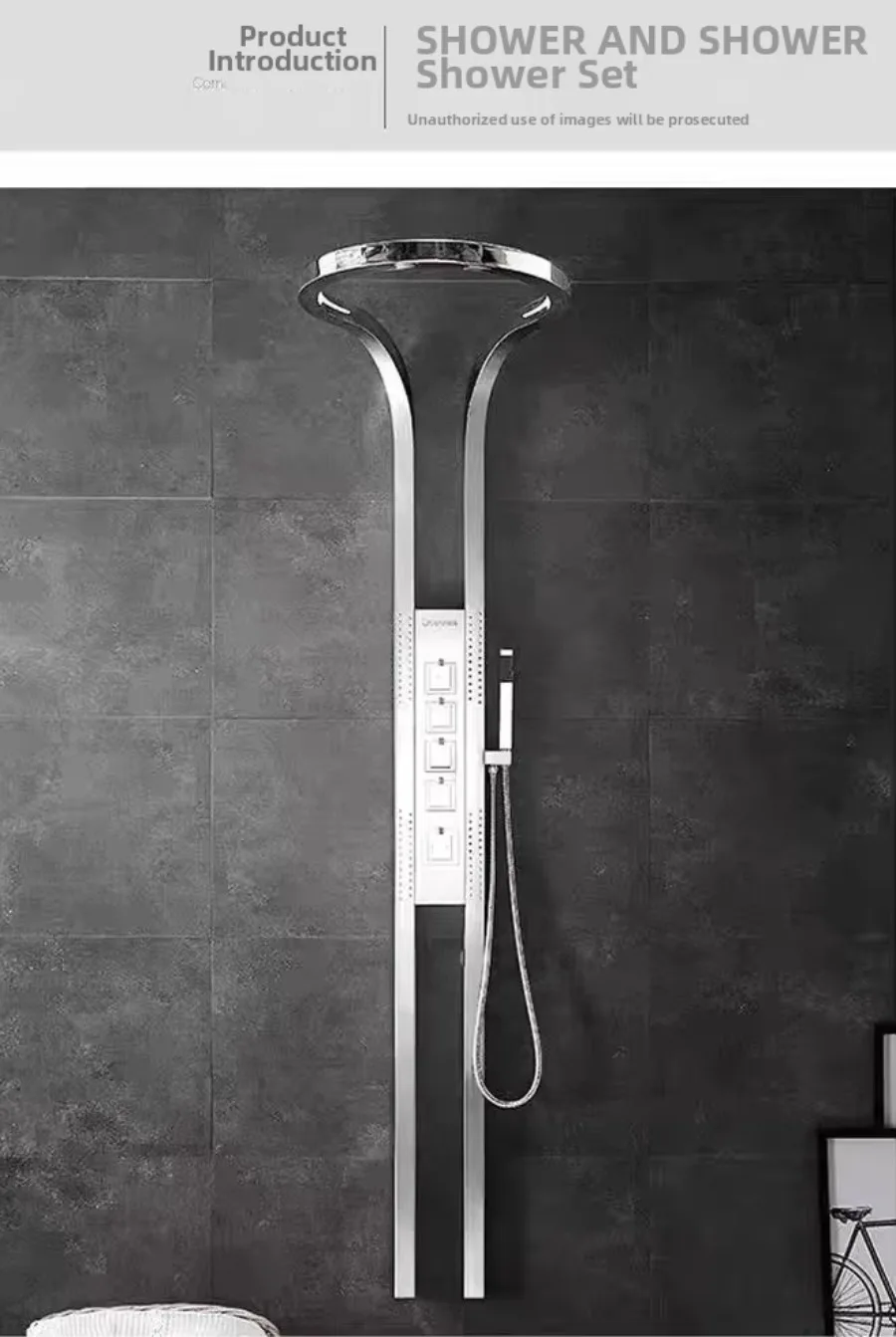 Modern Black Rainfall Shower Panel Tower System Multi-Function Bathroom Shower Head with Waterfall Spray and Handheld Shower