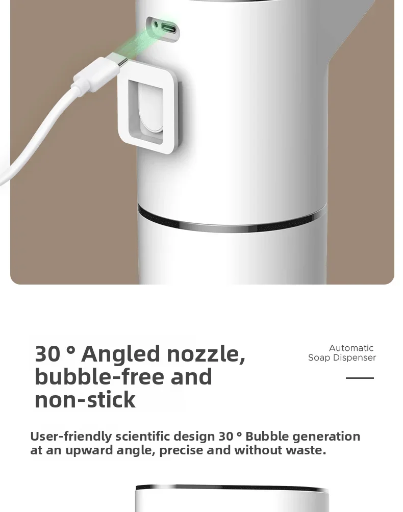 New Bathroom Automatic Sensing Soap Dispenser Type C Multiple Levels Contactless Electric Frother Charging Wall Mounted Vertical