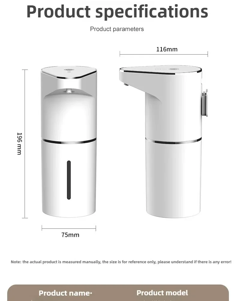New Bathroom Automatic Sensing Soap Dispenser Type C Multiple Levels Contactless Electric Frother Charging Wall Mounted Vertical