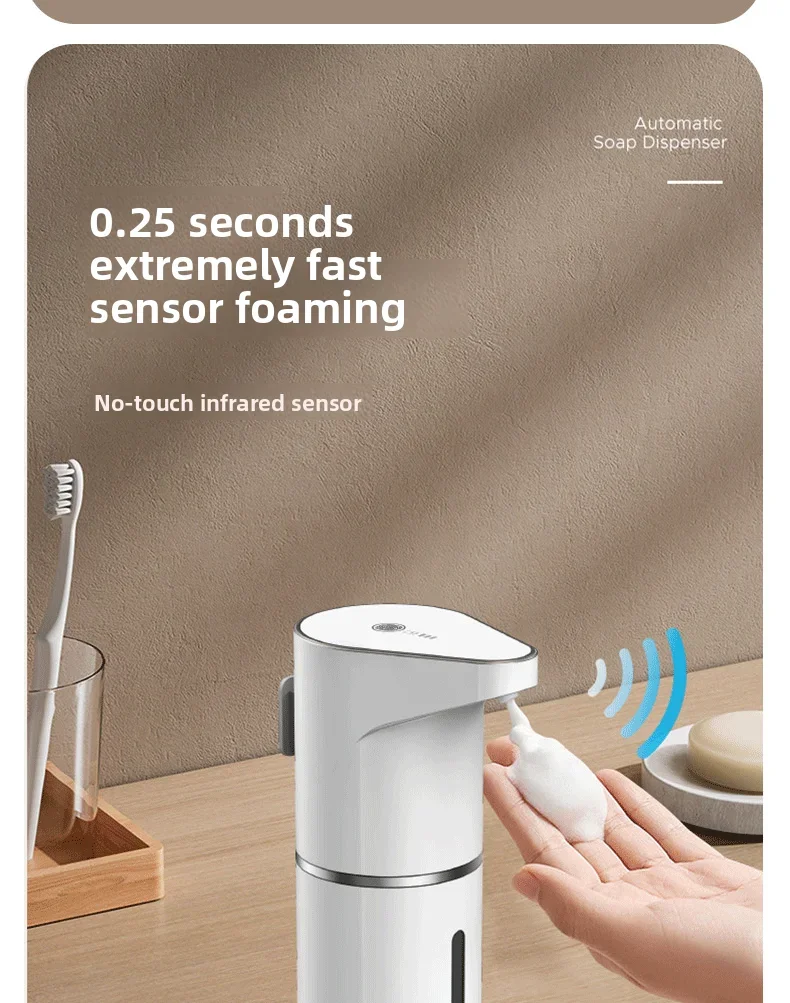 New Bathroom Automatic Sensing Soap Dispenser Type C Multiple Levels Contactless Electric Frother Charging Wall Mounted Vertical