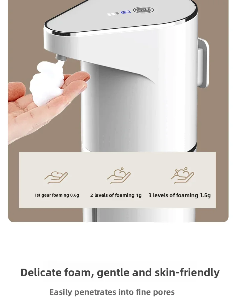 New Bathroom Automatic Sensing Soap Dispenser Type C Multiple Levels Contactless Electric Frother Charging Wall Mounted Vertical