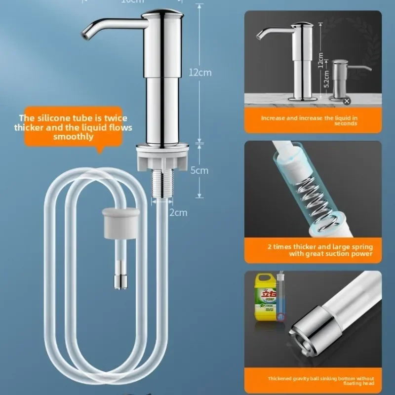 New Kitchen Hardware Stainless Steel Accessories Liquid Soap Dispenser Pump Kitchen Sink Hand Pressure Liquid Dispenser New Kitchen Hardware Stainless Steel Accessories Liquid Soap Dispenser Pump Kitchen Sink Hand Pressure Liquid Dispenser