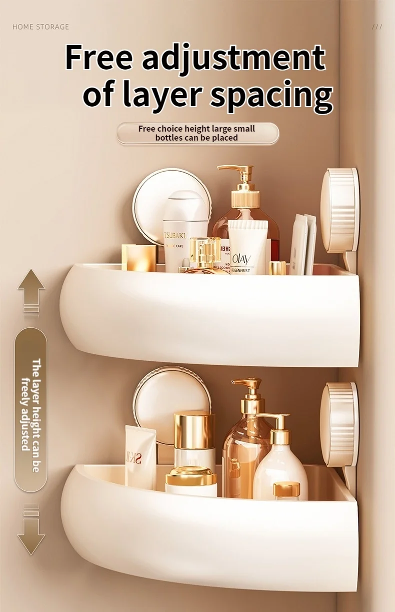 No Drill Suction Cup Adhesive Bathroom Rack