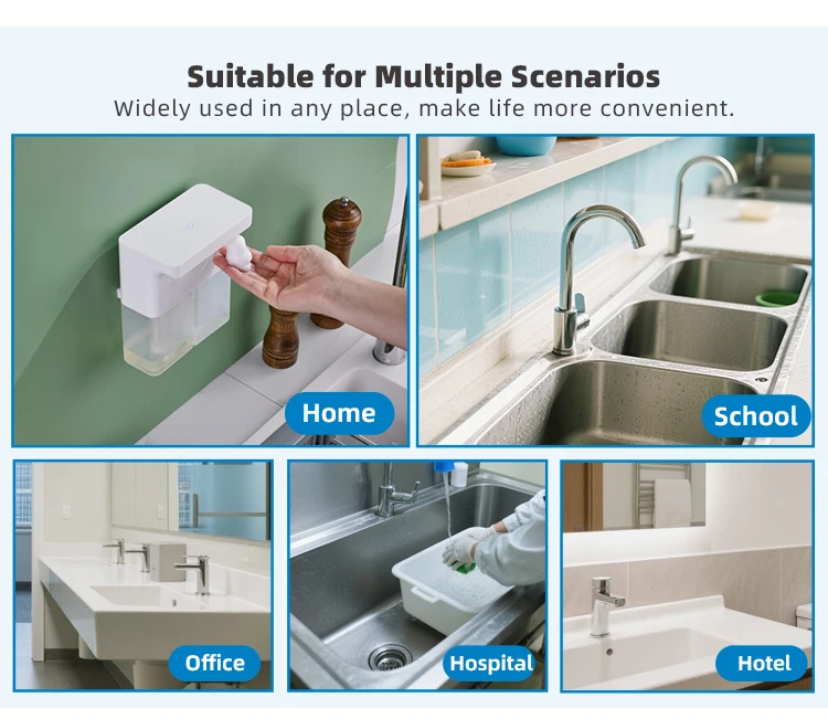 New Automatic Dishwashing Liquid Sensor Kitchen Double Head Gel Foam Hand Sanitizer Soap Dispenser Wall Hanging New Automatic Dishwashing Liquid Sensor Kitchen Double Head Gel Foam Hand Sanitizer Soap Dispenser Wall Hanging