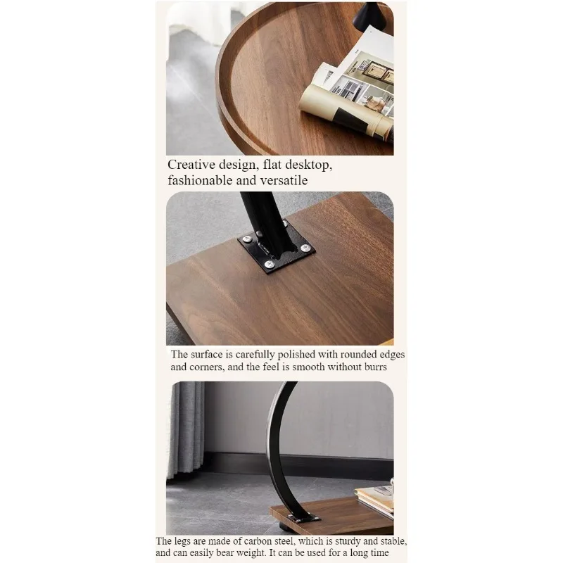 Side table Modern simple rectangular household small apartment Bedroom removable side table Double layer small coffee table