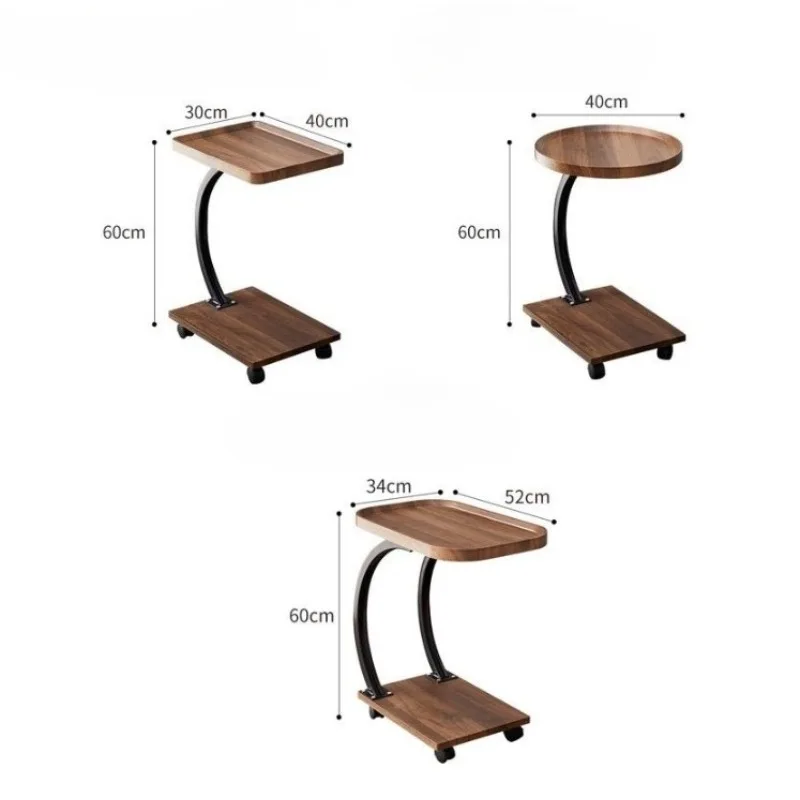 Side table Modern simple rectangular household small apartment Bedroom removable side table Double layer small coffee table