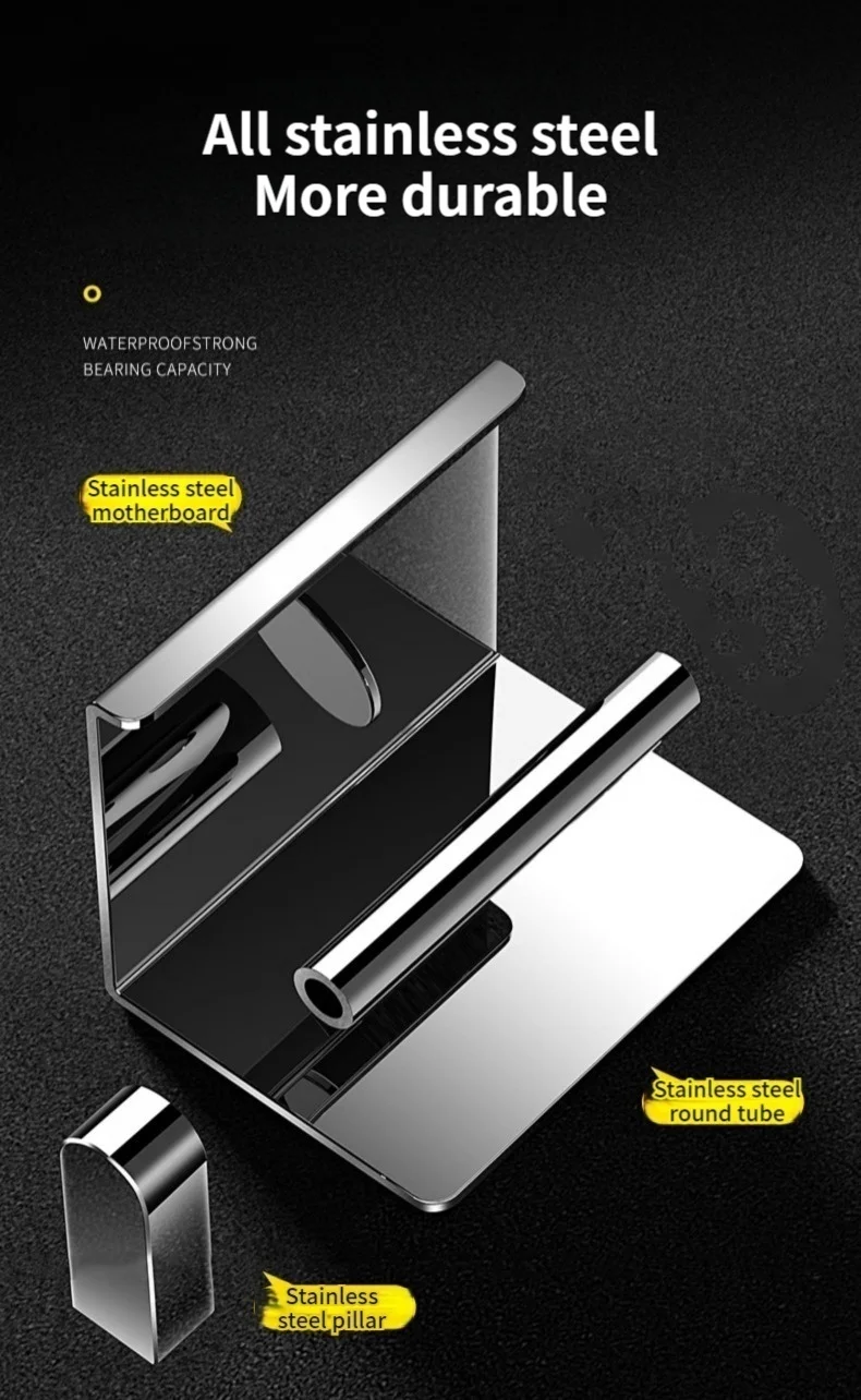 Stainless Steel Paper Towel Holder Without Punching Wall-Mounted Kitchen Roll Holder Toilet Paper Holder Bathroom Towel Rack Stainless Steel Paper Towel Holder Without Punching Wall-Mounted Kitchen Roll Holder Toilet Paper Holder Bathroom Towel Rack
