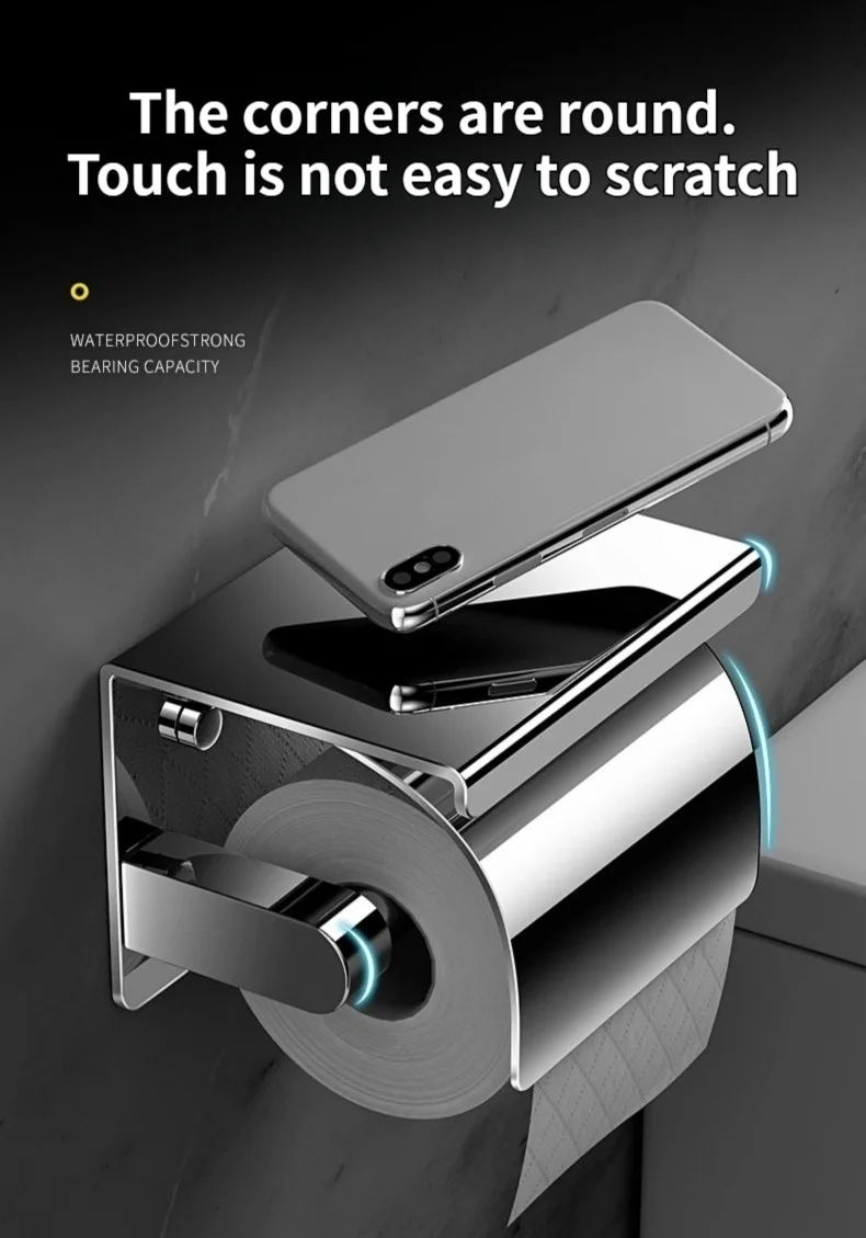 Stainless Steel Paper Towel Holder Without Punching Wall-Mounted Kitchen Roll Holder Toilet Paper Holder Bathroom Towel Rack Stainless Steel Paper Towel Holder Without Punching Wall-Mounted Kitchen Roll Holder Toilet Paper Holder Bathroom Towel Rack