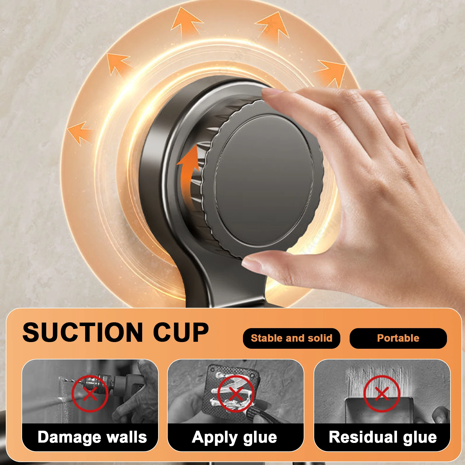 Suction Cup Bathroom Hand Towel Rack Towel Holder Wall Mount No Drill Mount 30/40/50cm Towel Bar Double Bar 2 Tier Apartment