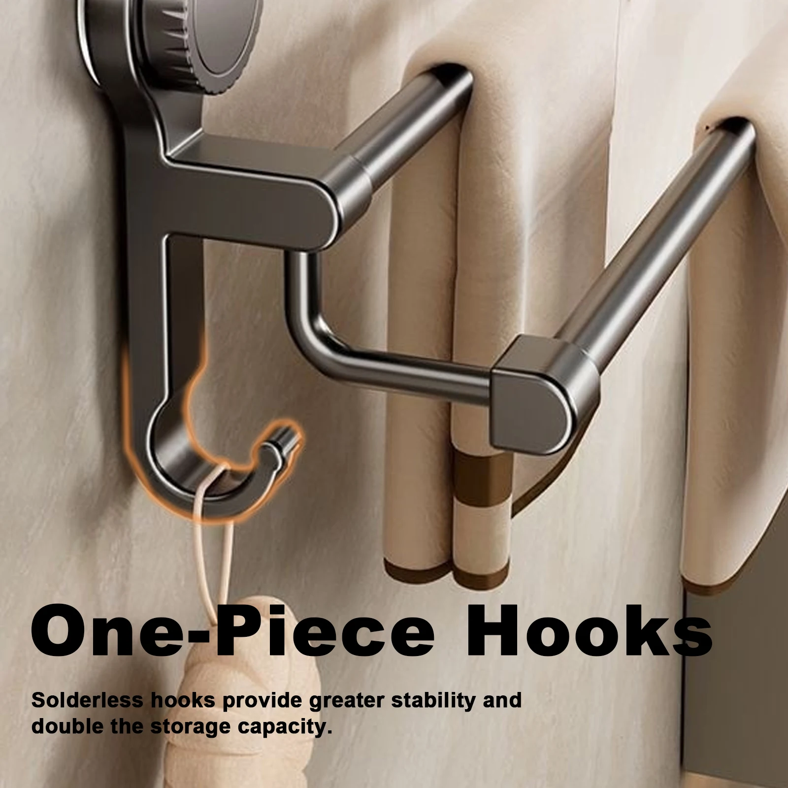 Suction Cup Bathroom Hand Towel Rack Towel Holder Wall Mount No Drill Mount 30/40/50cm Towel Bar Double Bar 2 Tier Apartment