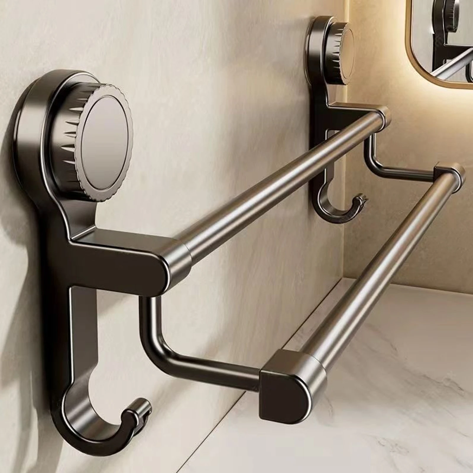 Suction Cup Bathroom Hand Towel Rack Towel Holder Wall Mount No Drill Mount 30/40/50cm Towel Bar Double Bar 2 Tier Apartment Suction Cup Bathroom Hand Towel Rack Towel Holder Wall Mount No Drill Mount 30/40/50cm Towel Bar Double Bar 2 Tier Apartment