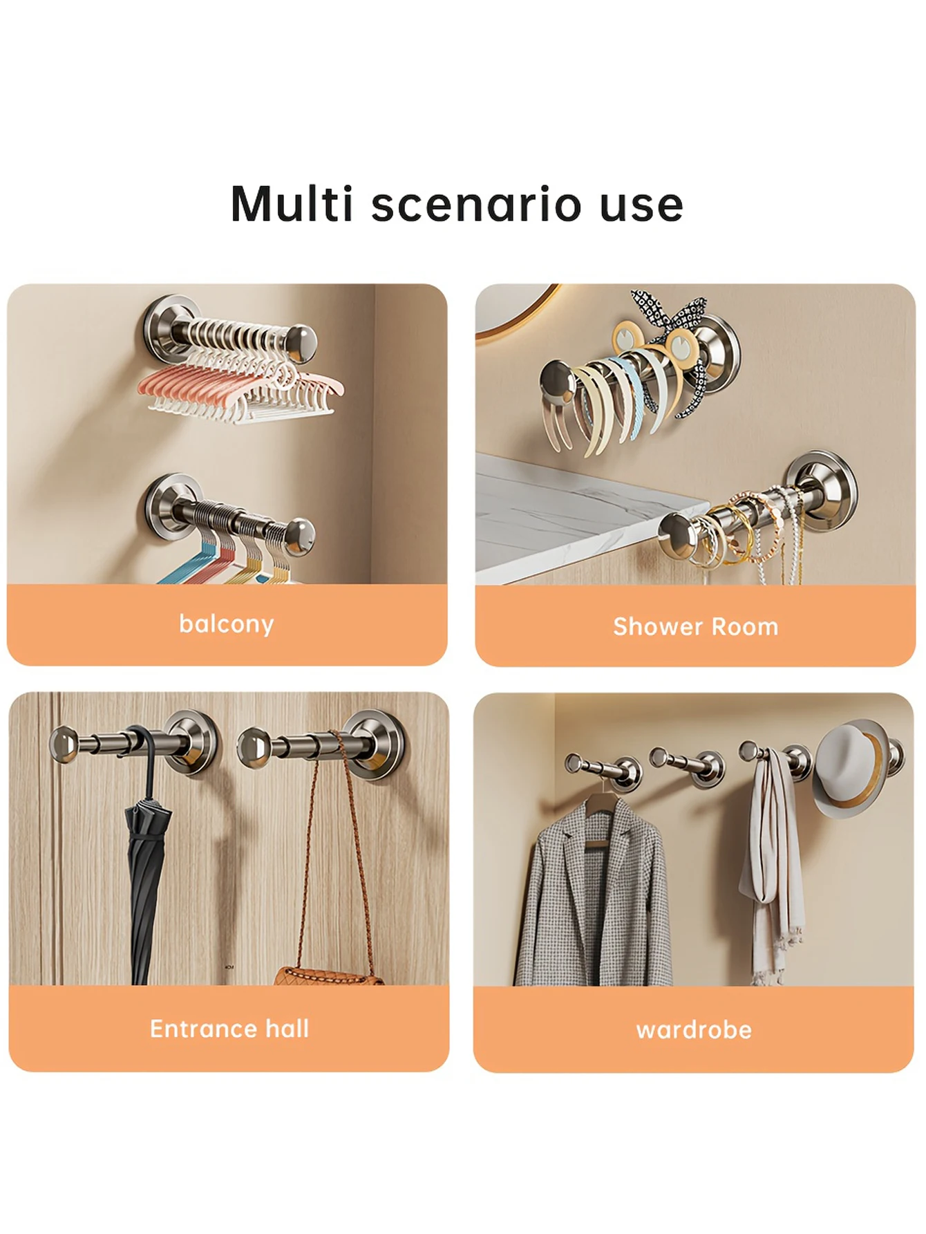 Suction Cup Hanger Clothes Hanger Storage Rack Household Hanger Multi-function Storage Artifact Household Balconies Wall Hanging
