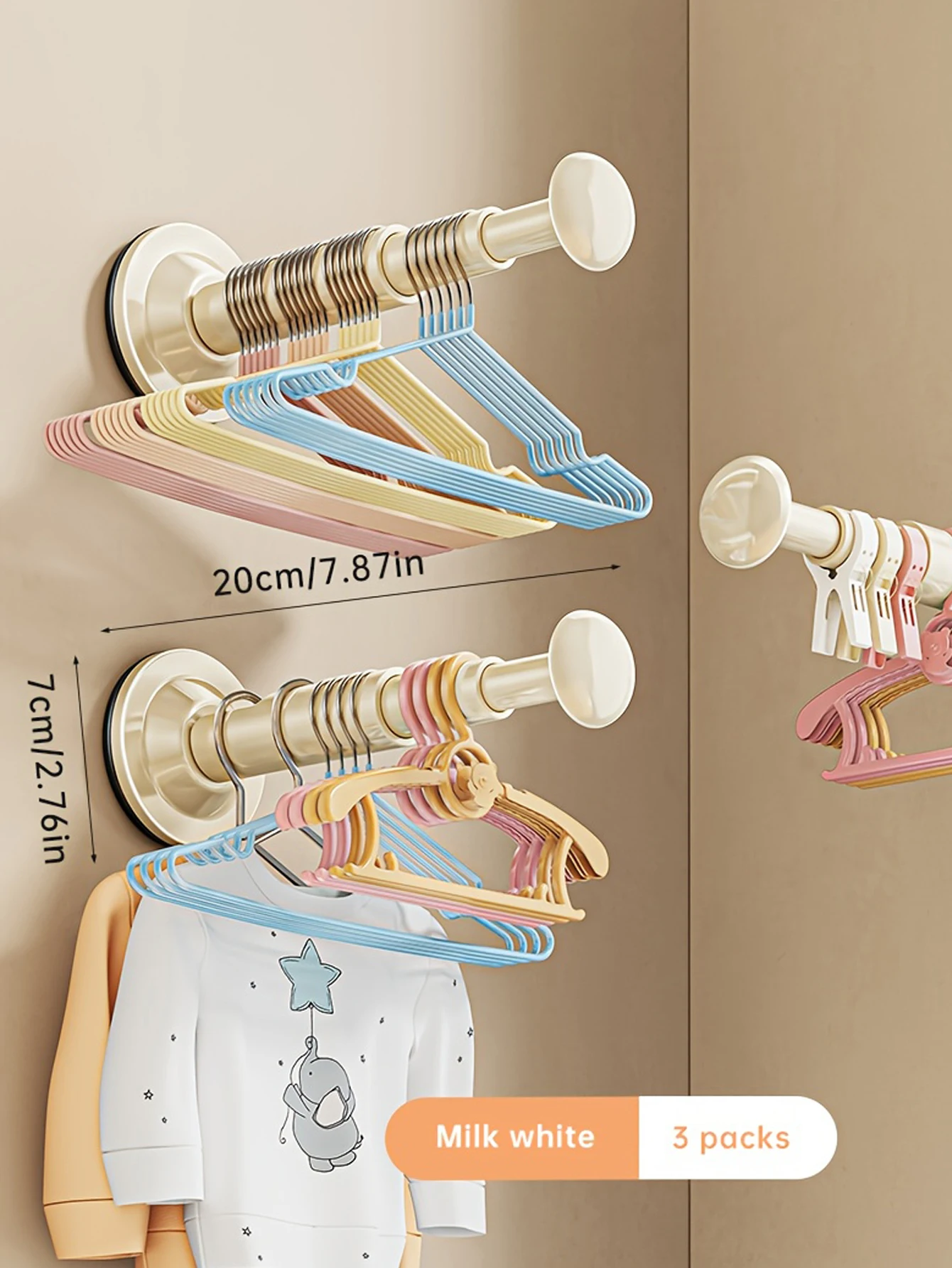 Suction Cup Hanger Clothes Hanger Storage Rack Household Hanger Multi-function Storage Artifact Household Balconies Wall Hanging