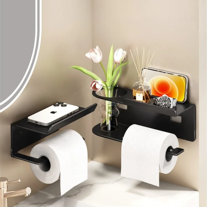 Wall-Mounted Bathroom Toilet Paper Holder with Roll Dispenser and Storage Shelf – Space-Saving Organizer for Home Restroom Wall-Mounted Bathroom Toilet Paper Holder with Roll Dispenser and Storage Shelf – Space-Saving Organizer for Home Restroom