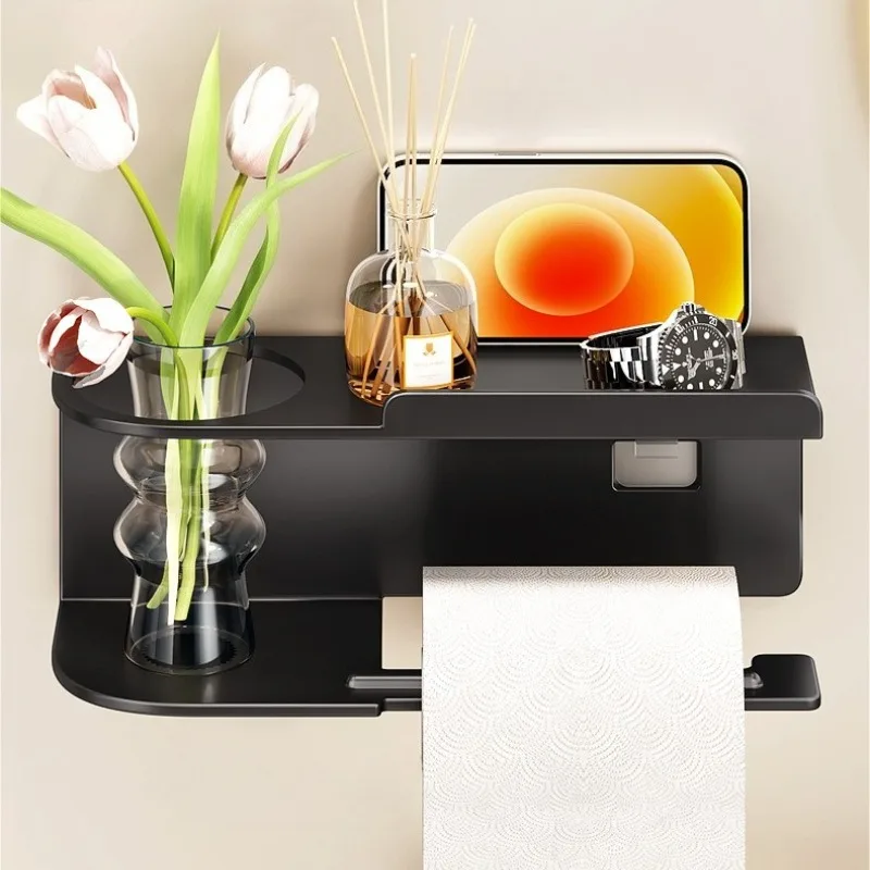 Wall-Mounted Bathroom Toilet Paper Holder with Roll Dispenser and Storage Shelf – Space-Saving Organizer for Home Restroom Wall-Mounted Bathroom Toilet Paper Holder with Roll Dispenser and Storage Shelf – Space-Saving Organizer for Home Restroom