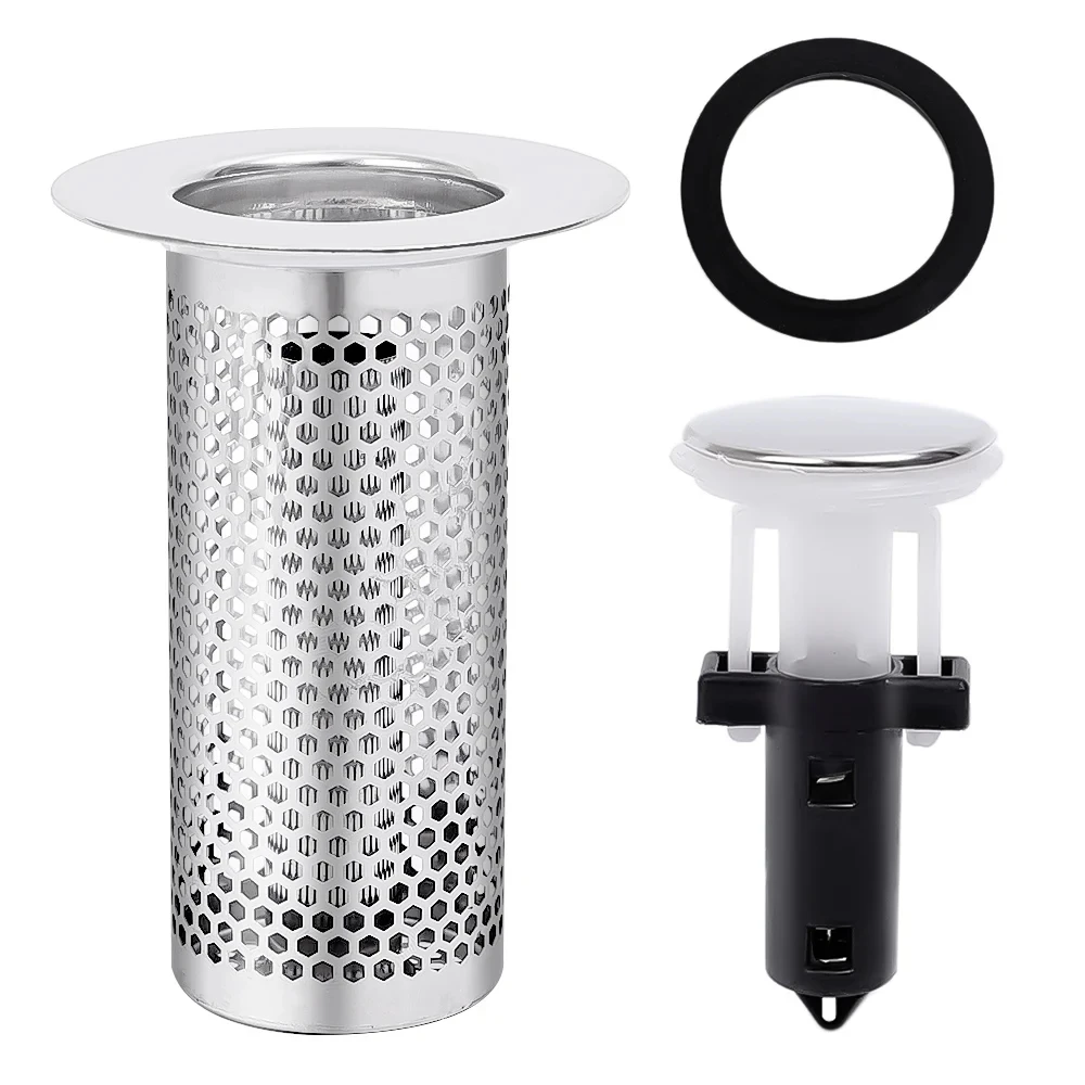 Washbasin Plug Anti Odor Pop-Up Bounce Core Basin Stopper Hair Catcher Shower Sink Strainer Stainless Steel Pop Up Filte Press