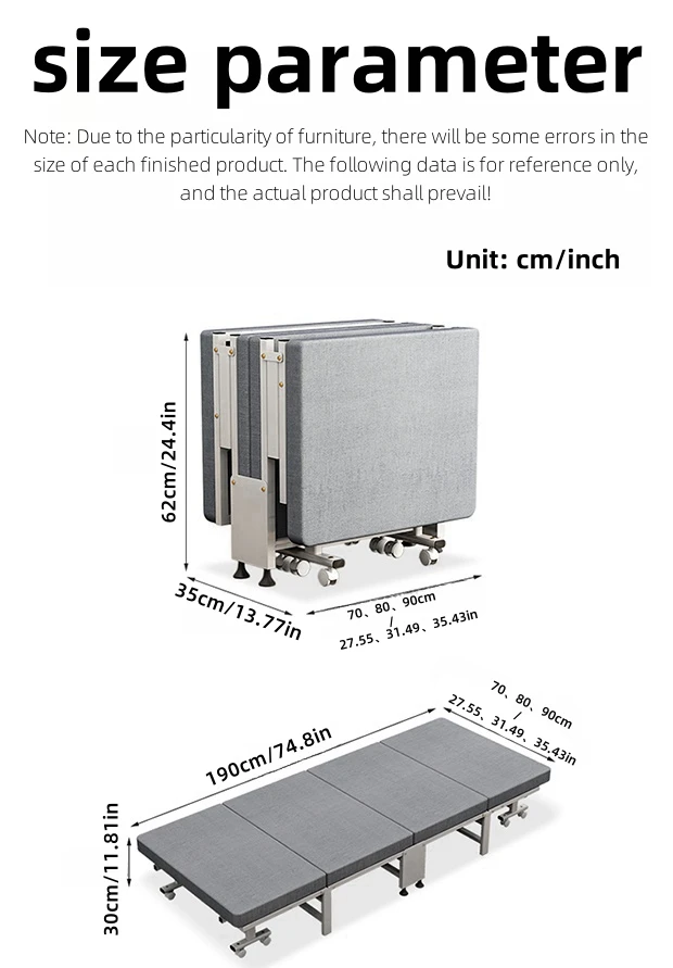 1 Dust Cover for a Folding Bed or 1 Folding Bed