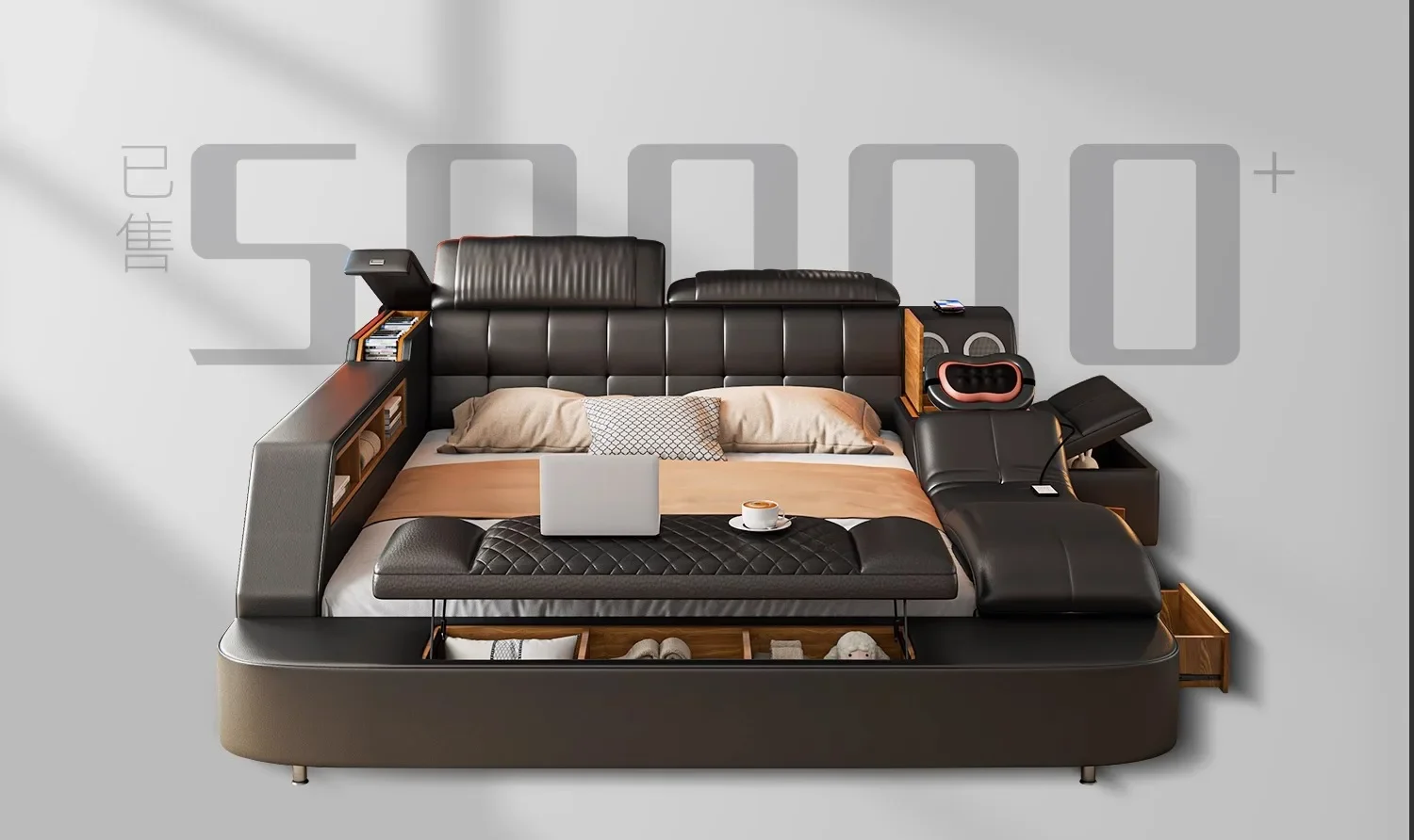 180X200CM double beds monster bed modern style Home furniture complete double bedroom luxury  king sizebed 2 people Single Sun