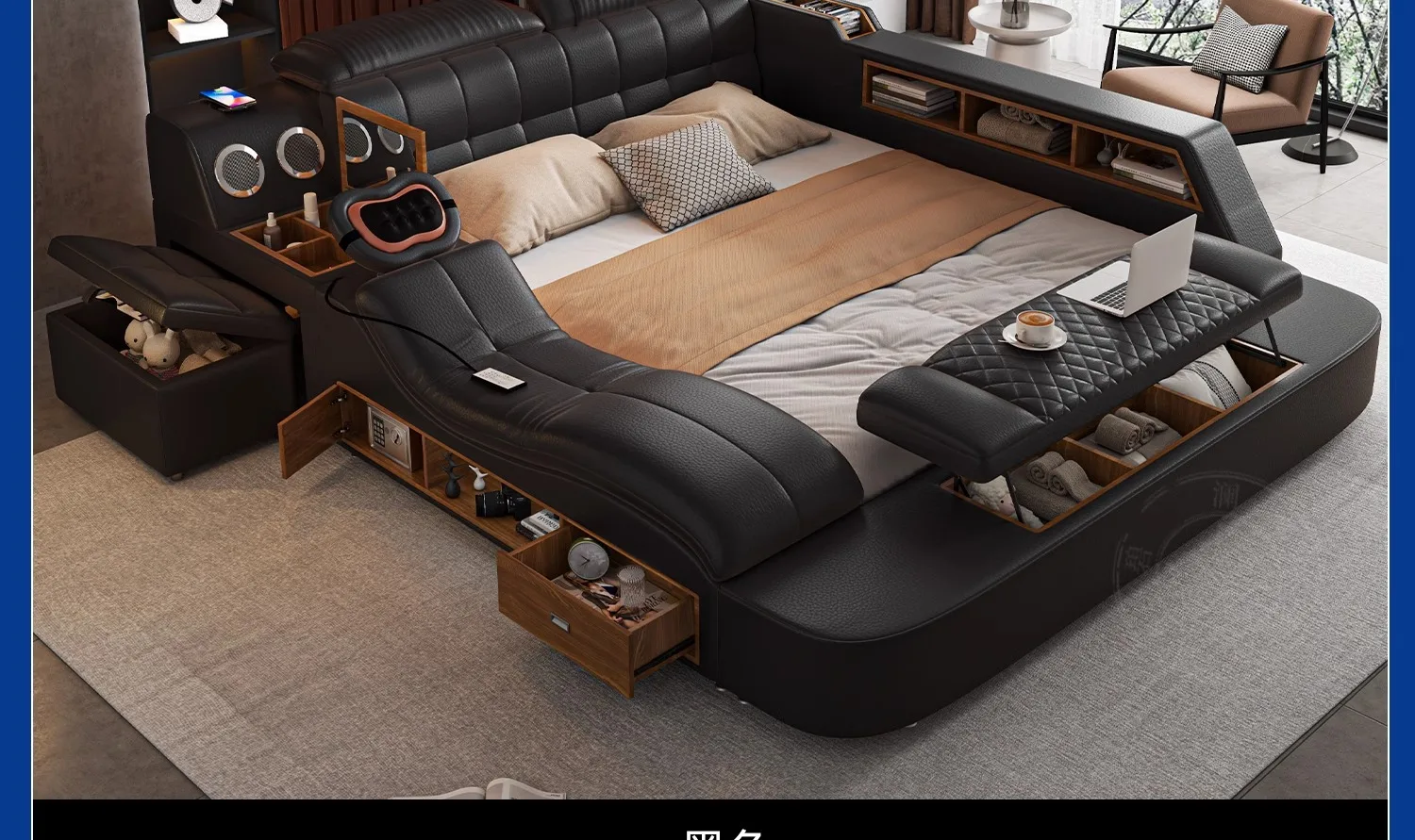 180X200CM double beds monster bed modern style Home furniture complete double bedroom luxury  king sizebed 2 people Single Sun