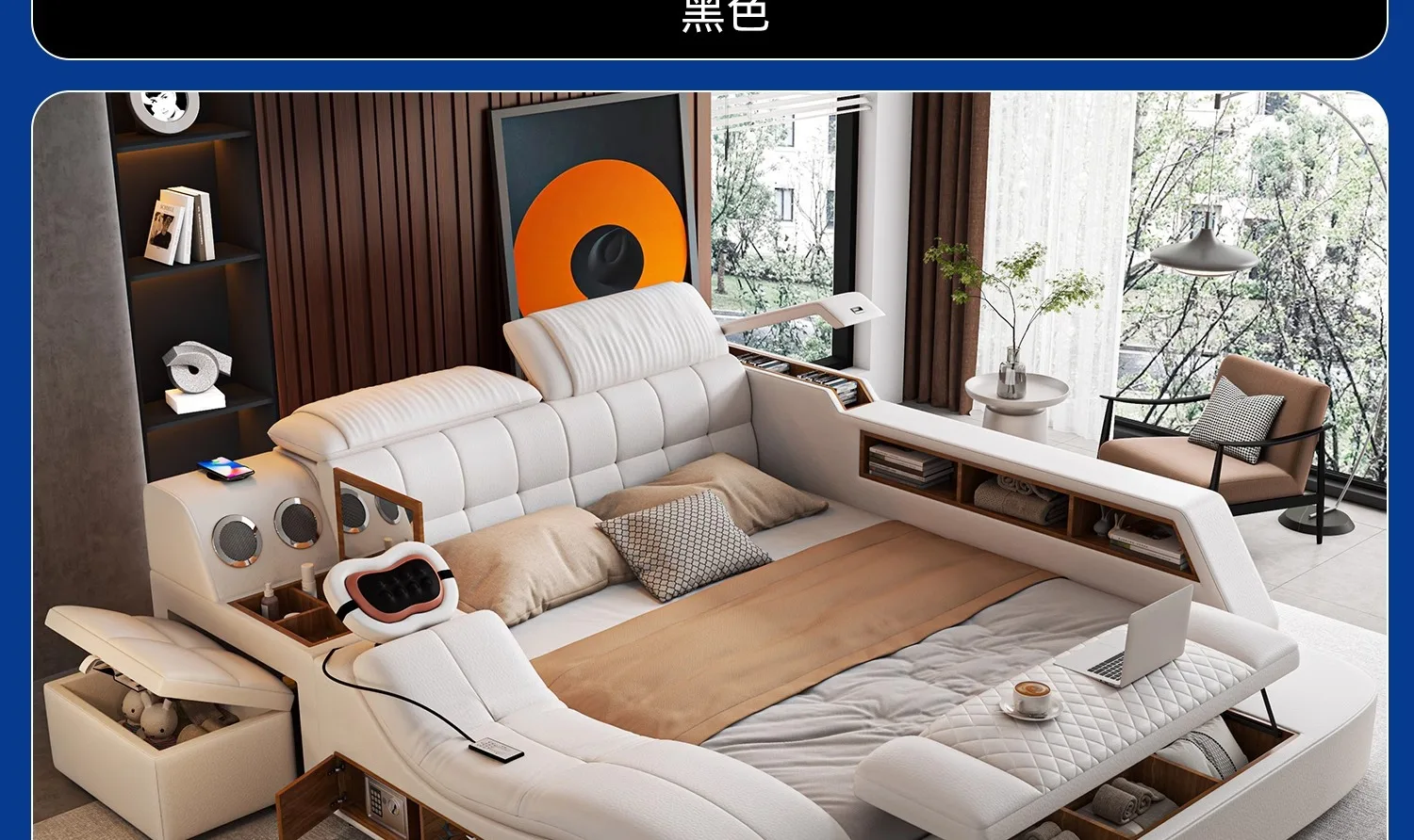 180X200CM double beds monster bed modern style Home furniture complete double bedroom luxury  king sizebed 2 people Single Sun