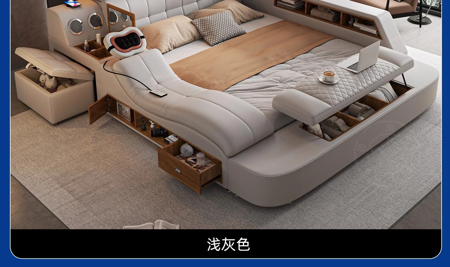 180X200CM double beds monster bed modern style Home furniture complete double bedroom luxury  king sizebed 2 people Single Sun