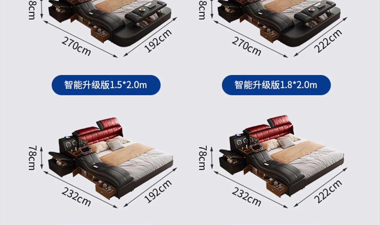 180X200CM double beds monster bed modern style Home furniture complete double bedroom luxury  king sizebed 2 people Single Sun
